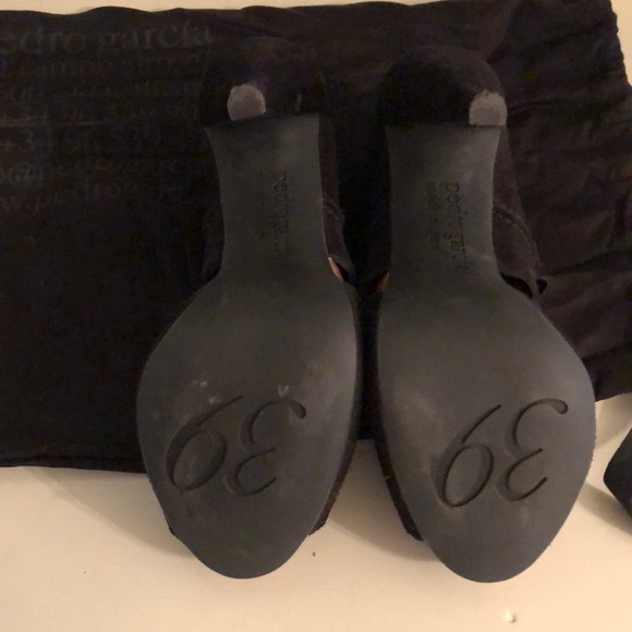 Pedro Garcia // Black Suede Velcro Heels - Picture 2 of 7